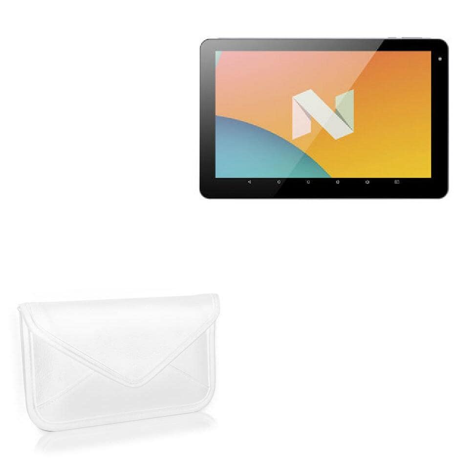 BoxWave Case Compatible with PiPO N2 - Elite Leather Messenger Pouch, Synthetic Leather Cover Case Envelope Design - Ivory White