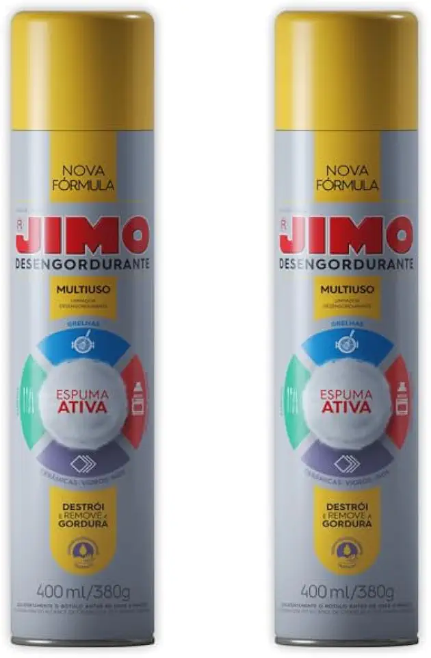 Kit 2 Jimo Desengordurante 400ml Espuma Ativa