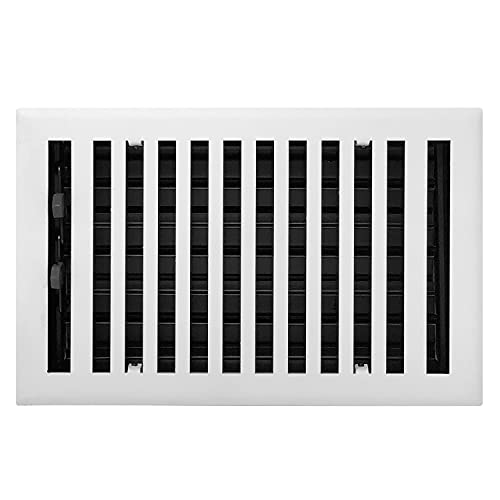 Madelyn Carter Modern Chic Style Vent Cover, Solid Cast Steel Interior, Controls Air Flow, 6 X 10 Inches (Overall Face: 7.25 X 11.5 Inches), Textured White #TOP5