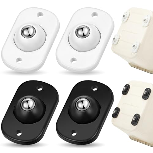 Honoson Self Adhesive Caster Wheels,Black, White,1 Steel,4 Pcs