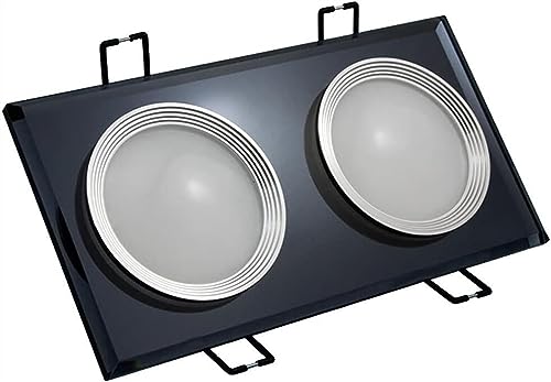 Spots plats LED encastrés double tête noir mat design architectural - 2