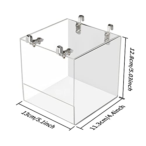 Aceshop Vogelbad, hangende vogelbadkuip transparante badbox van acryl vogelkooi accessoires met haken voor kleine vogels… - Afbeelding 8