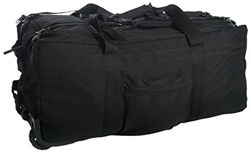Mil-Tec Combat Carry Bag with Wheels, Black, 78 x 37 x 37 cm