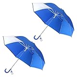 FIELDOOR Ombrage 【2本セット】 傘 直径95cm 軽量300g 前が見やすい透明窓 反射テープ付き 丈夫なグラスファイバー 親骨55cm 風に強い テフロン加工 超撥水 安全開閉ろくろ 採用ネームタグ付き [ブルー]