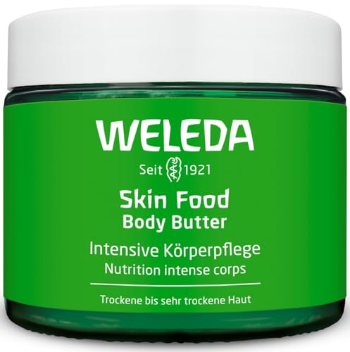 WELEDA Bio Skin Food Body Butter - vegane Naturkosmetik Körperbutter mit Sheabutter & Kakaobutter. Unisex Körperpflege Creme für Frauen & Männer zur Hautpflege von trockener & rauer Haut (1x 150ml)