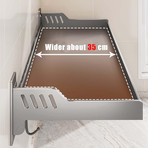 Metalfor Kitchen - Especiero montado en la pared de 35 cm y 60 cm, incluye ganchos para colgar condimentos, almacenamiento eficiente para especias para un fácil acceso