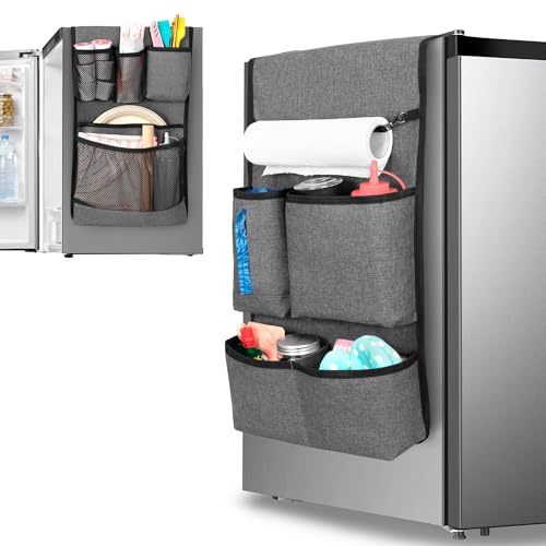 Mini Fridge Organizer with Multiple Pockets for Most Household & ...