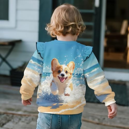 Toddler Girls Sweatshirts Size 1-8 Long Sleeve Crew Neck Sweatshirts Active Sportswear Tee Tops3