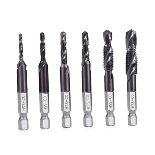 DOITOOL Drill Bits 6pcs Set High-Speed Colorful Spiral Bore Bits M5 M8 M10 Black for Electric Drill