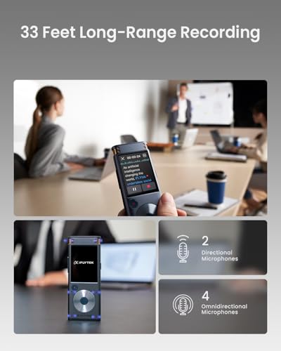 Voice-Recorder-with-Playback-Digital-Voice-Recording-Device-with-Transcription-to-Text-2-inch-Touch-Screen-Recorder-Audio-Recorder-Zoom-Recorder-Device-for-Lectures-Conference-Interview