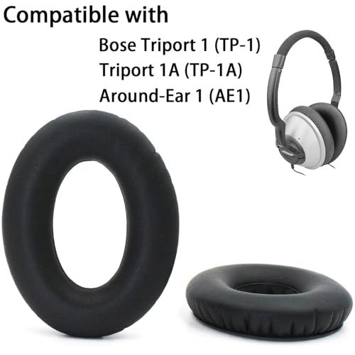 Replacement Ear Pads para Auriculares Bose Triport 1 AE1 - Negro | para Bose Triport 1 (TP-1) Triport 1A (TP-1A), Auriculares Around-Ear 1 (AE1), Cubiertas de Repuesto con Espuma de Aislamiento de Ruido miniatura 3