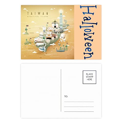 Cartes postales Taiwan de voyage Islead lot de 20 illustrations Halloween originales