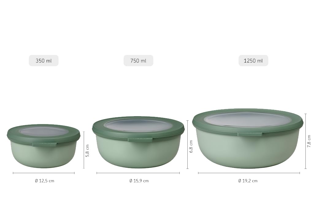 Mepal - Multi Bowl Cirqula rechthoekig - Voorraaddoos met deksel - Geschikt als luchtdichte opbergdoos voor de koelkast, magnetronservies en als vershouddoos - 3000 ml - Vivid Green