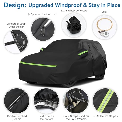 Image of Full Car Covers for 2014-2025 Mini Cooper /Cooper S /Hardtop /Clubman /Countryman 4 Door, Car Cover Waterproof Heavy Duty All-Weather Protection with Door Zipper & Storage Bag