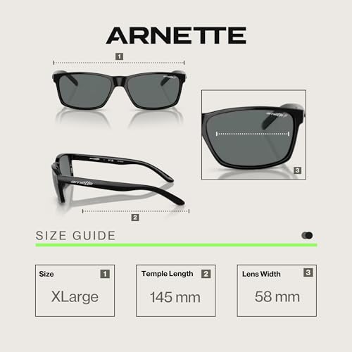 ARNETTE AN4185 Rectangle Sunglasses for Men +BUNDLE with ACCESSORY EYEWEAR KIT3