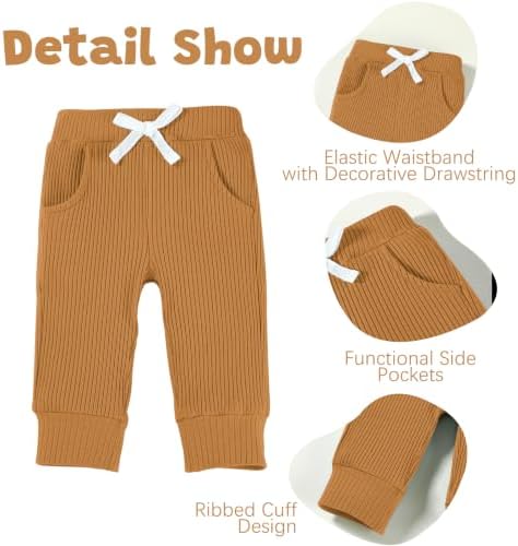 U·nikaka Baby 3 Piece Outfit Set Long Sleeve Bodysuit Pants and Hat - 4