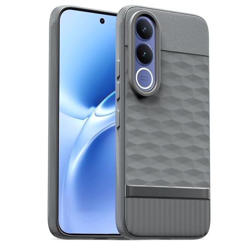 Image of Pikkme Back Cover for Vivo V70 FE 5G Camera Protection 3D Hexa Cube Design Silicone Protective Bumper Case (Grey)
