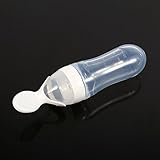 Säuglingsernährungslöffel Auslaufsichere Flasche Food Squeeze Feeder Baby Löffel Halbflüssige Lebensmittel für Reismilch(white)