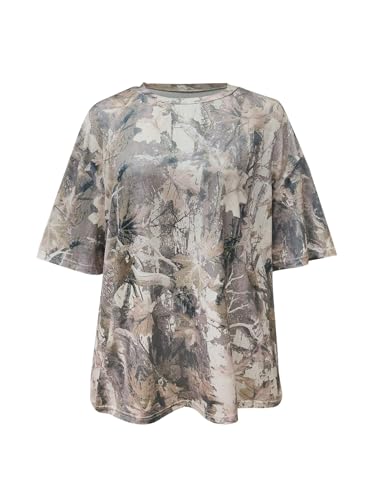 SOLY HUX Women's Camo Print T Shirts Loose Short Sleeve Crew Neck Drop Shoulder Tee Tops Streetwear4