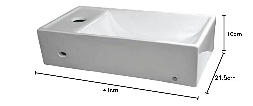 lavabo sobre encimera lavabo suspendido blanco rectangular baño pequeño 41x21,5