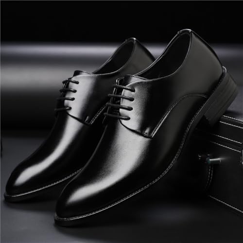 Men's Lace up Dress Shoes Summer Korean Style Business Office Casual Plain Color Leather Fashion Work Sneakers Versatile2