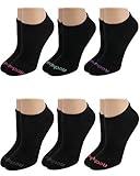 Reebok Women’s Athletic Socks – Lightweight Low Cut Socks (6 Pack) (Solid Black, Shoe Size: 4-10)