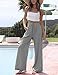 Tanming Wide Leg Linen Pants for Women Summer Flowy High Waisted Beach Palazzo Trousers (Grey-L)
