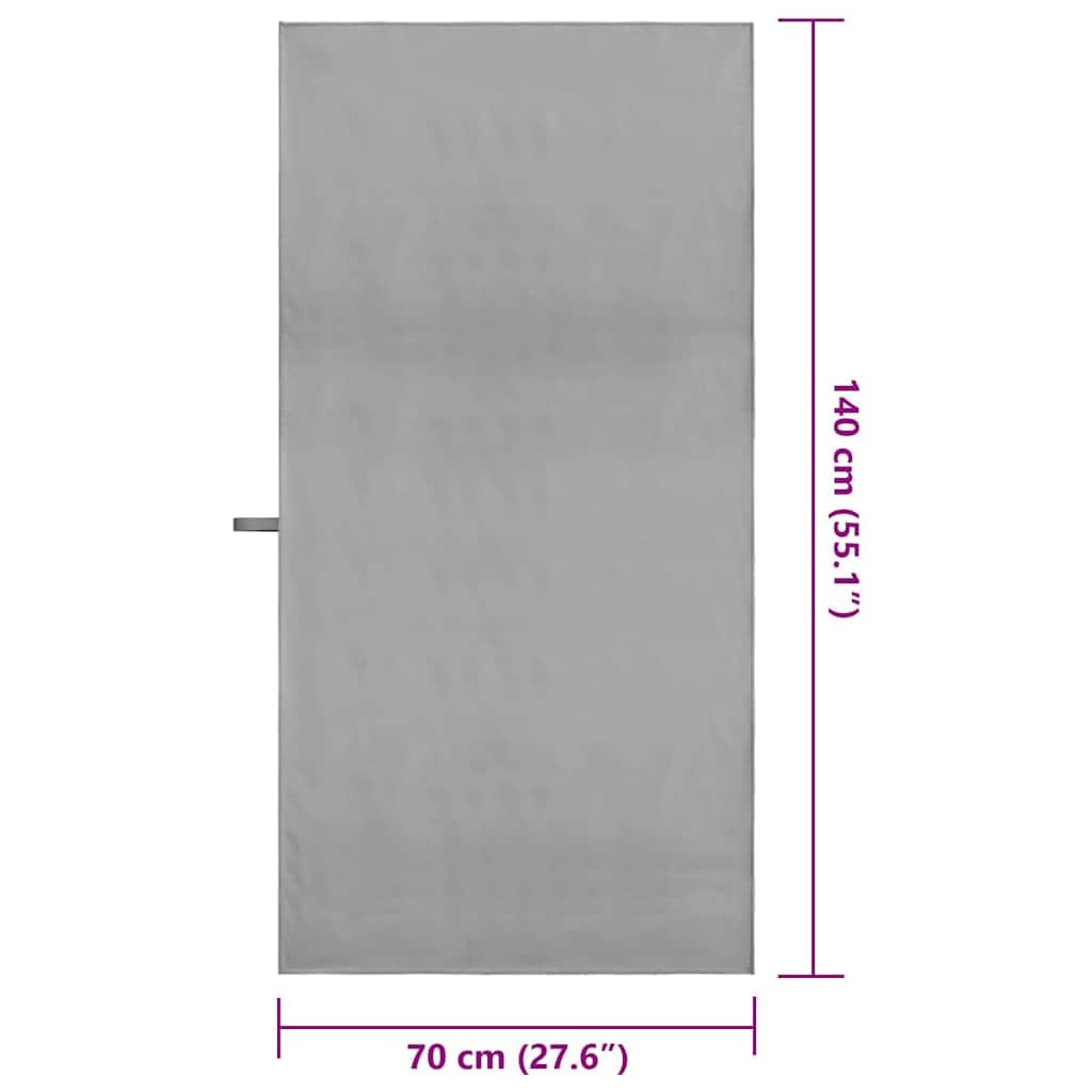 Set di 2 asciugamani sportivi grigio scuro, 140 x 70 cm, in poliestere e poliammide, design leggero in microfibra, ad asciugatura rapida, per fitness, sauna, viaggi e uso all'aperto