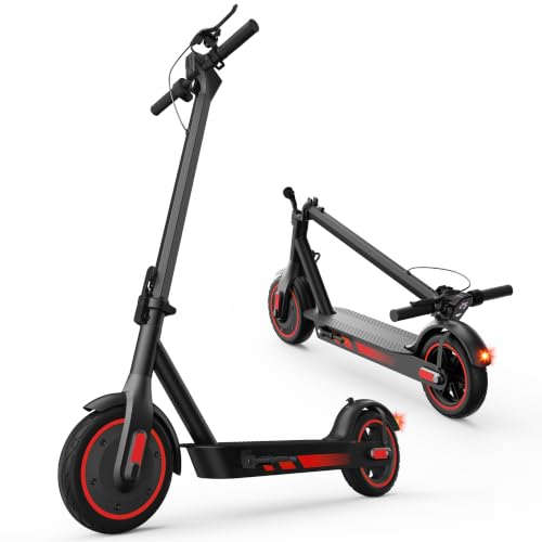 350W/500W Adults Teens Electric Scooter, Max 19‑25MPH, 22‑31 Miles, 10" Solid Tires, Front & Rear Suspension, 36V 10.5AH‑15AH Foldable Commuting E‑Scooter, Dual Brakes & APP Control, Max Load 265 LBS