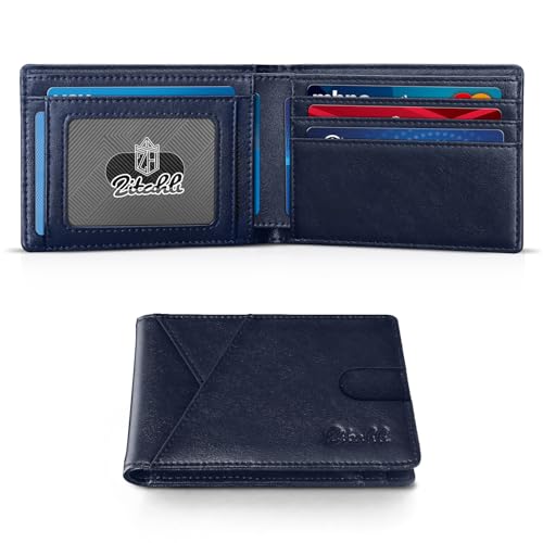 Zitahli Bifold Wallets for Men - Slim RFID Leather Credit Card Holder for 6-11 Cards, Minimalist Thin Wallet with ID Window & Cash Slot,Front Pockt Carteras Para Hombres, Birthday Gifts for Men