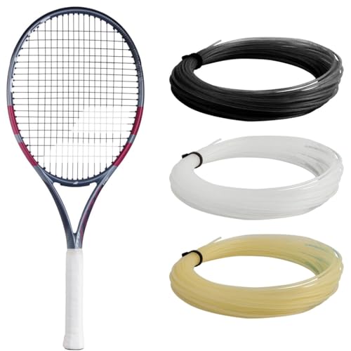 Babolat Evo Aero Lite Strung Tennis Racquet, Grey/Raspberry Pink – 2nd Gen (4' Grip) - Strung with 16g Natural Babolat Syn Gut at Mid-Range Tension