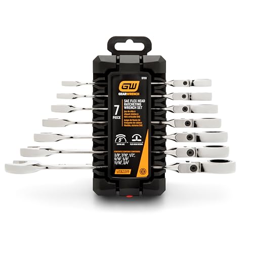 Image of GEARWRENCH 7 Pc. 12 Pt. Flex Head Ratcheting Combination Wrench Set, SAE - 9700