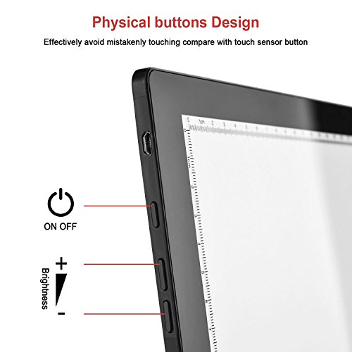Agptek HL0280 Magnetic A4 Led Artcraft Tracing Light Pad 4 Light Box Ultra-Thin Physical Buttons Control thumb #3