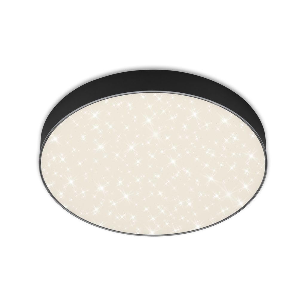 Plafonnier LED en métal noir FLAME STAR BRILONER au design rond