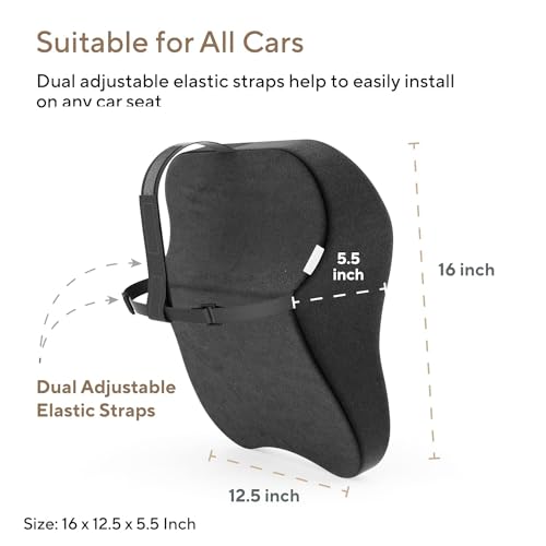 Image of zaxty Ergonomic Memory Foam Car Neck Pillow - Comfort & Support for Neck /Back Pain, Breathable Cover, Durable Headrest, Ideal for Car & Office. (2)