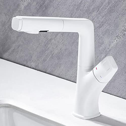 Robinet de lavabo de salle de bain en laiton massif avec mitigeur eau chaude froide