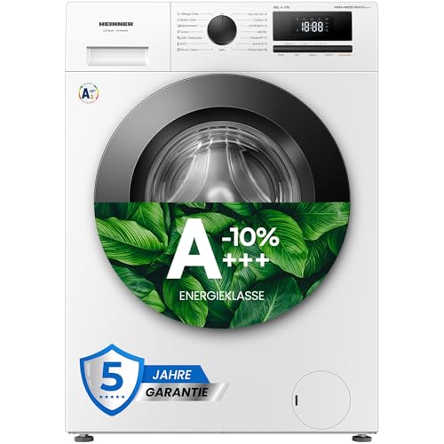 HEINNER HWM-HME9014IVA10+++ Waschmaschine – 9 kg Fassungsvermögen, Inverter-Motor, 1200 U/Min, 14 Waschprogramme, LED-Anzeige, Startzeitvorwahl, Energieeffizienzklasse A, 5 Jahre Garantie (9 KG)
