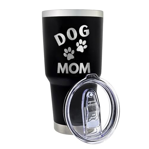 Palm City Dog Mom Tumbler 30 oz Black Stainless Steel Mug