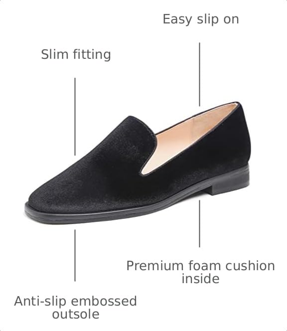 Image of FEVERSOLE Women's Fashion Dress Comfort Low Heel Office Penny Loafer Flats