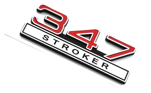 Image of 2pcs 347 Liter 5.7 Stroker Engine Emblems Badge 3D Decals Stickers Cars Trucks (Chrome Red)