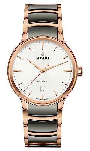 Rado Centrix Automatic White Dial, Date Display at 6 o'clock Rose Gold and Silver Bracelet, Swiss Automatic Movement