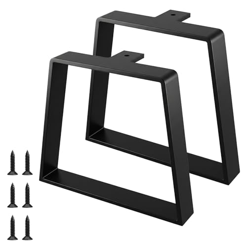 Zllzpzd Patas de Metal Negro trapezoidales de 20 cm – Patas robustas para Muebles de Metal, diseño Industrial para Mesa de café, Escritorio, mesita de Noche, Banco y aparador, Marco de Mesa con