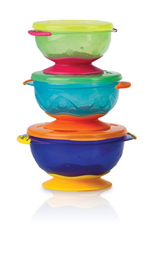 Nuby - Ciotola impilabile con coperchio e ventosa