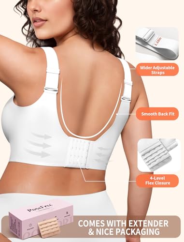Image of PoseFree Jelly Bras for Women No Underwire, Supportive Wireless Comfort Bra, Full Coverage Back Smoothing Bra