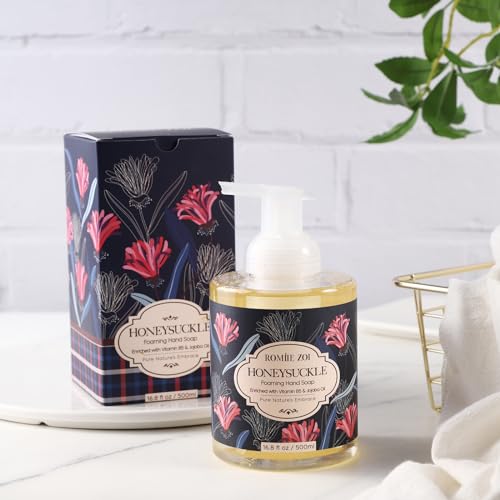 Image of ROMIIE ZOI Foaming Hand Soap, Honeysuckle, 500ml / 16.8fl.oz | With Gift Box, Gentle cleansing, nourishes skin without drying