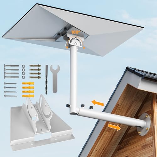 Starlink Gen 3 Heavy Duty Mount Kit, Supports 360° Pivot and Telescoping for Pole,Wall,Eave Mount Compatible with Starlink Gen 3, 4, and 4X (White)