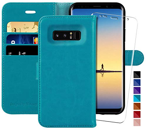 MONASAY Galaxy Note 8 Wallet Case, 6.3 inch [Included Screen Protector] Flip Folio