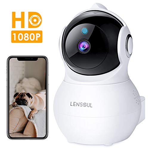 Lensoul 1080P Cámara IP WiFi,Cámara de Vigilancia FHD con Visión Nocturna, Detección de Movimiento,Audio de 2 Vías, 2.4GHz WiFi, Compatible con iOS/Android