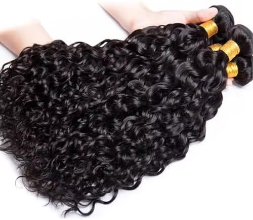 Deep Wave Human Hair Bundles 16 18 20 Inch 12A Unprocessed Brazilian Virgin Hair Deep Curly 3 Bundles Wet and Wave Hair Extensions Natural Color - 1