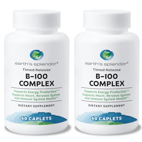 Image of Earth's Splendor Vitamin B Complex - Supports Energy, Metabolism, and Immune Function - Complete B-Vitamin Formula for Men & Women, 60 Tablets, 2-Month Supply